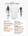 Specification and dimension diagram for VEVOR 42HM barn door and hardware (42 x 84 inch)
