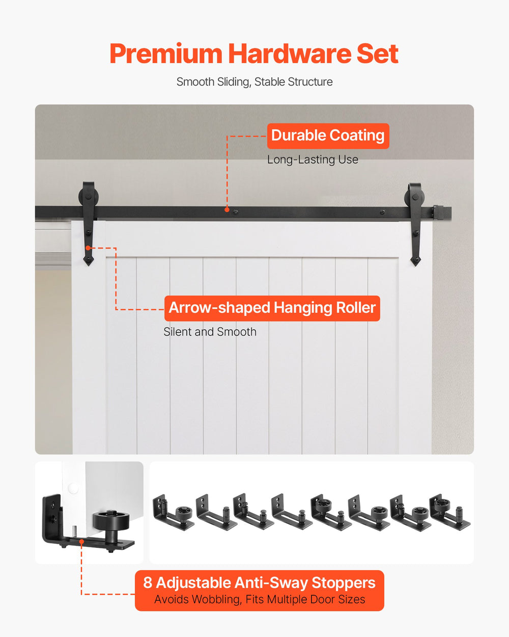 Premium hardware set overview (smooth sliding, stable structure)