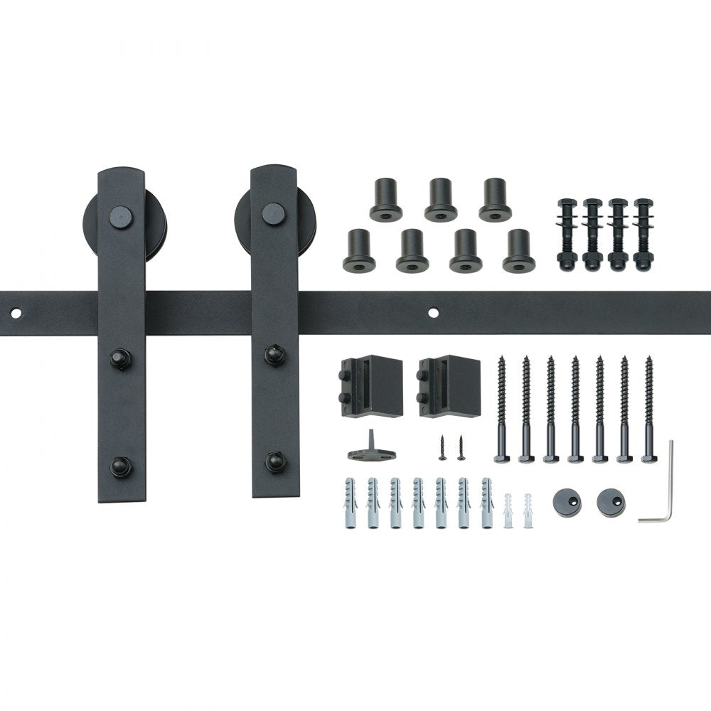 VEVOR 10FT Sliding Barn Door Hardware Kit, 330LBS Loading Heavy Duty Barn Door Track Kit for Single Door, Fit 4.6-5.2FT Wide and 1.3"-1.8" Thick Door Panel, with Smooth & Silent Pulley (I Shape)