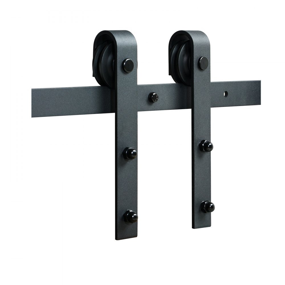 VEVOR 8FT Sliding Barn Door Hardware Kit, 330LBS Loading Heavy Duty Barn Door Track Kit for Single Door, Fit 3.7-4.3FT Wide and 1.3"-1.8" Thick Door Panel, with Smooth & Silent Pulley (J Shape)