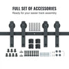 VEVOR 8FT Sliding Barn Door Hardware Kit, 330LBS Heavy Duty Barn Door Track Kit for Double Doors, Fit 3.7-4.3FT Total Wide and 1.3"-1.8" Thick 2 Door Panel, with Smooth & Silent Pulley (I Shape)