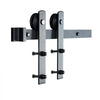VEVOR 8FT Sliding Barn Door Hardware Kit, 330LBS Heavy Duty Barn Door Track Kit for Double Doors, Fit 3.7-4.3FT Total Wide and 1.3"-1.8" Thick 2 Door Panel, with Smooth & Silent Pulley (I Shape)