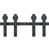 VEVOR 8FT Sliding Barn Door Hardware Kit, 330LBS Heavy Duty Barn Door Track Kit for Double Doors, Fit 3.7-4.3FT Total Wide and 1.3"-1.8" Thick 2 Door Panel, with Smooth & Silent Pulley (J Shape)