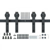 VEVOR 8FT Sliding Barn Door Hardware Kit, 330LBS Heavy Duty Barn Door Track Kit for Double Doors, Fit 3.7-4.3FT Total Wide and 1.3"-1.8" Thick 2 Door Panel, with Smooth & Silent Pulley (J Shape)