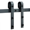 VEVOR 8FT Sliding Barn Door Hardware Kit, 330LBS Heavy Duty Barn Door Track Kit for Double Doors, Fit 3.7-4.3FT Total Wide and 1.3"-1.8" Thick 2 Door Panel, with Smooth & Silent Pulley (J Shape)