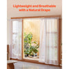 VEVOR Sheer Curtains, 84 inches Long, 2 Panels Set Sheer White Curtains, Each 52" W x 84" L, Dual Rod Pocket Installation, 100% Polyester Window Drapes for Bedroom, Living Room, Balcony, Yard