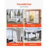 VEVOR Sheer Curtains, 84 inches Long, 2 Panels Set Sheer White Curtains, Each 52" W x 84" L, Dual Rod Pocket Installation, 100% Polyester Window Drapes for Bedroom, Living Room, Balcony, Yard