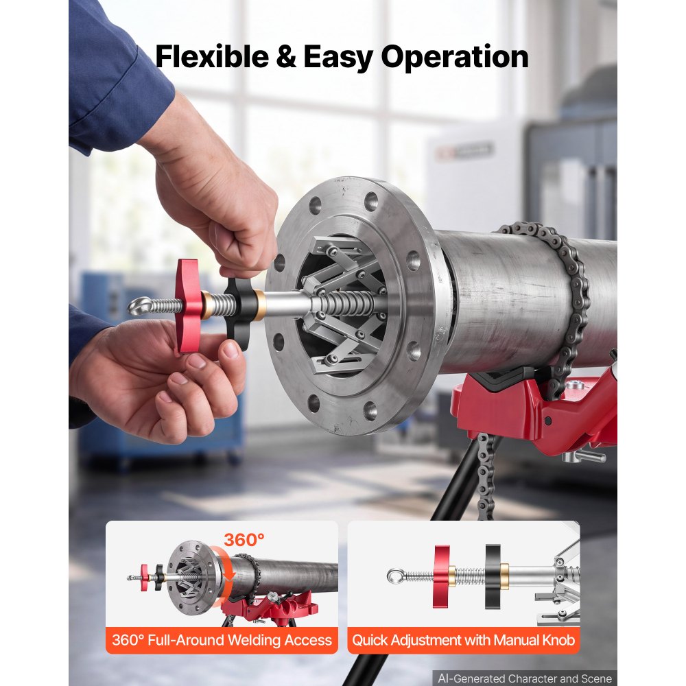 VEVOR 4"-8" Pipe Flange Aligner, Internal Pipe Fit-Up Clamp, Pipe Flange Welding Alignment Tool with Two Sets of Clamps, High-Strength Steel Clamp Tool for Industrial Piping Fabrication