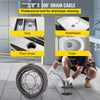 VEVOR Drain Cleaning Cable 100 FT x 3/8 Inch, Solid Core Steel Sewer Cable with 4 Cutter for 2" to 4" Pipes, Sewer Auger Cleaner Cable for Sink, Floor Drain, Toilet