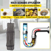 VEVOR Drain Cleaning Cable 100 FT x 3/8 Inch, Solid Core Steel Sewer Cable with 4 Cutter for 2" to 4" Pipes, Sewer Auger Cleaner Cable for Sink, Floor Drain, Toilet