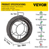 VEVOR Drain Cleaning Cable 100 FT x 3/8 Inch, Solid Core Steel Sewer Cable with 4 Cutter for 2" to 4" Pipes, Sewer Auger Cleaner Cable for Sink, Floor Drain, Toilet