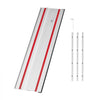 VEVOR Track Saw Guide Rail, 110-Inch Cutting Range, Kit Includes 4 x 27.5 in Aluminum Extruded Guide Rails and 3 Connectors, Compatible with Makita, Festool & WEN Track Saws, for Woodworking Projects