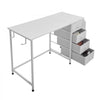 VEVOR Computer Desk with Fabric Drawers, 47 Inch Reversible Study Work Writing Desk for Modern Home Office Bedroom, Simple Modern Cute PC Table Metal Frame Business Furniture, White
