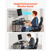 VEVOR 47" Gaming Desk with LED Lights & Power Outlets, Computer Desk with Monitor Stand & 2-Tier Storage Sheves,  Study Work for Home Office, Black