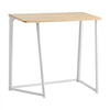 VEVOR Folding Desk, 31.5" Foldable Table for Small Spaces with Storage Hooks, Space Saving Computer Table, Writing Workstation for Home Office, Easy Assembly, Oak