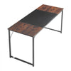 VEVOR Computer Desk, 63 Inch Office Gaming Desk for Home Office, Writing Study Work Modern Simple Table with Metal Frame for Large Legroom, Rustic Brown and Black