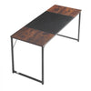 VEVOR Computer Desk, 63 Inch Office Gaming Desk for Home Office, Writing Study Work Modern Simple Table with Metal Frame for Large Legroom, Rustic Brown and Black