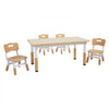 VEVOR Kids Table and 4 Chairs Set, Height Adjustable Toddler Table and Chair Set, Graffiti Desktop, Children Multi-Activity Table for Art, Craft, Reading, Learning