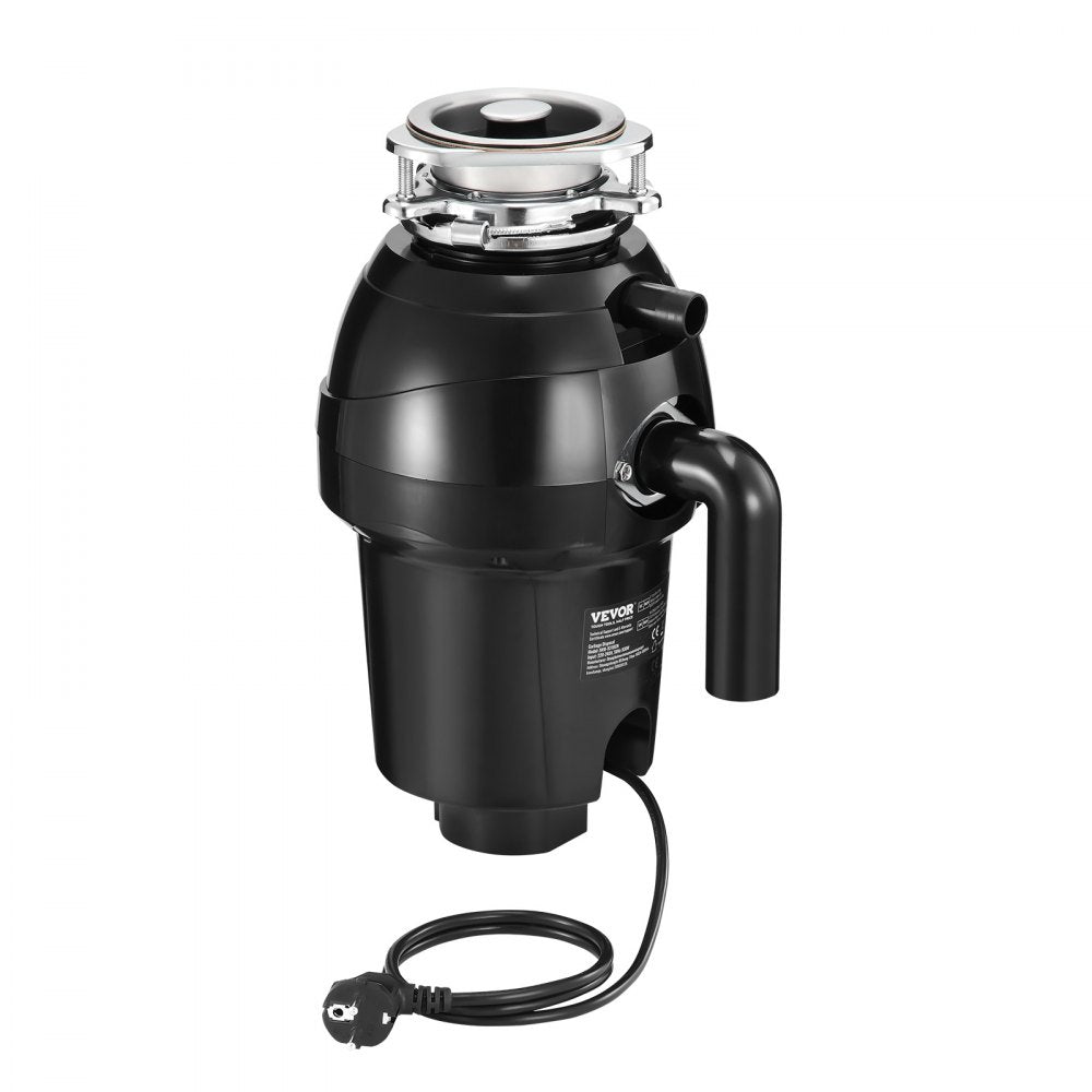 VEVOR Garbage Disposal, 1.25HP 3360RPM Continuous Feed Food Waste Disposer, 3-Bolt Mount Food Waste Grinding System with Sound Reduction, Power Cord & Splash Guard for Kitchen Sinks