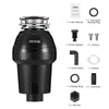 VEVOR Garbage Disposal, 1.25HP 3360RPM Continuous Feed Food Waste Disposer, 3-Bolt Mount Food Waste Grinding System with Sound Reduction, Power Cord & Splash Guard for Kitchen Sinks