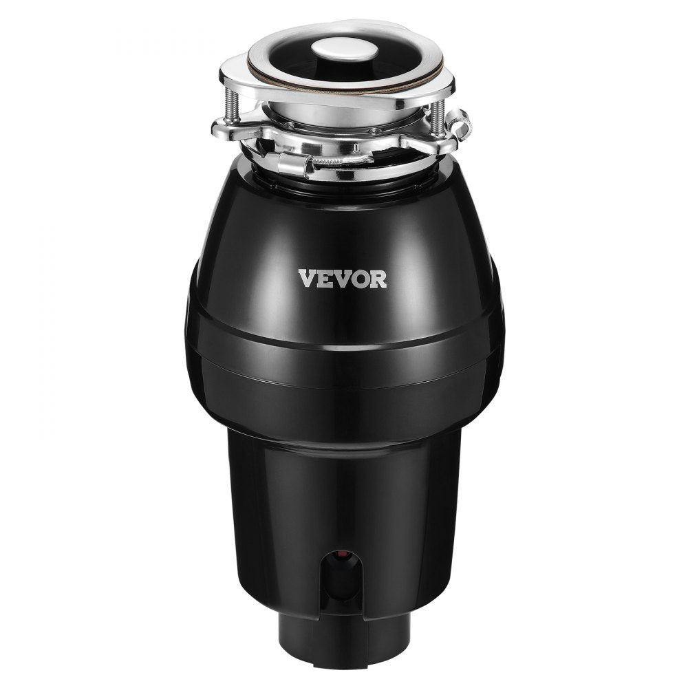 VEVOR Garbage Disposal, 1/2 HP 3450RPM Continuous Feed Food Waste Disposer, 3-Bolt Mount Food Waste Grinding System with Sound Reduction, Power Cord & Splash Guard for Kitchen Sinks