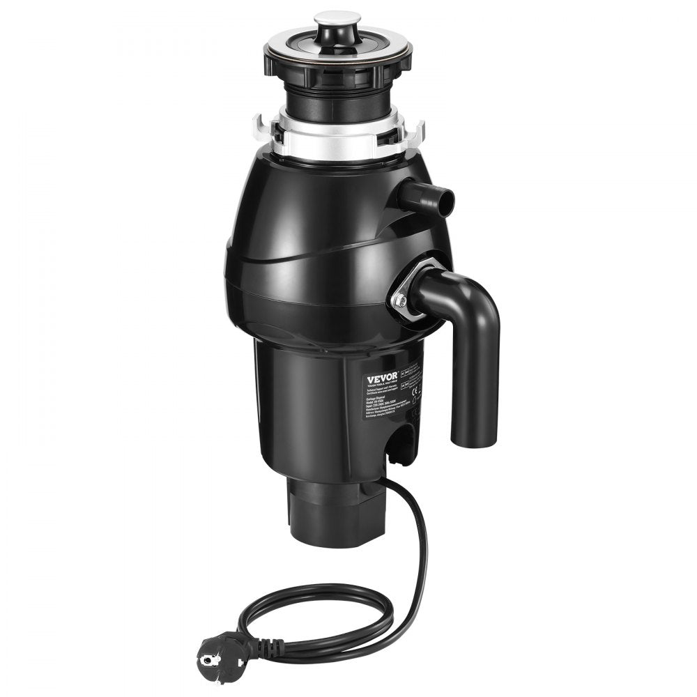 VEVOR Garbage Disposal, 3/4HP 3250RPM Continuous Feed Food Waste Disposer, EZ Connect Food Waste Grinding System with Sound Reduction, Power Cord & Splash Guard for Kitchen Sinks