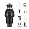 VEVOR Garbage Disposal, 3/4HP 3250RPM Continuous Feed Food Waste Disposer, EZ Connect Food Waste Grinding System with Sound Reduction, Power Cord & Splash Guard for Kitchen Sinks