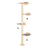 VEVOR 4 Tiers Cat Tree, Cat Wall Furniture Set with 4 Jumping Boards, Wall-Mounted Cat Floating Shelf up to 40 lbs, 12 mm Pine Wood Cat Perch for Sleeping, Playing, and Climbing