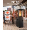 VEVOR 41000BTU Propane Patio Heater for Outdoor Use Portable with 2 Casters, for Party, Backyard, Home Garden, and Deck, Tip-Over Auto Shutoff, Stainless Steel Burner, Heats Up to 269 sq. ft., Black