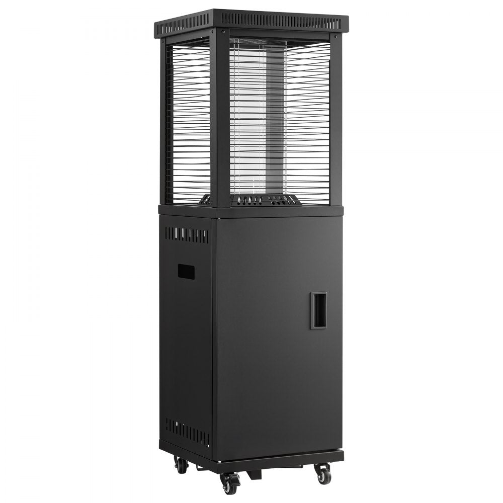 VEVOR 41000BTU Propane Patio Heater for Outdoor Use Portable with 2 Casters, for Party, Backyard, Home Garden, and Deck, Tip-Over Auto Shutoff, Stainless Steel Burner, Heats Up to 269 sq. ft., Black
