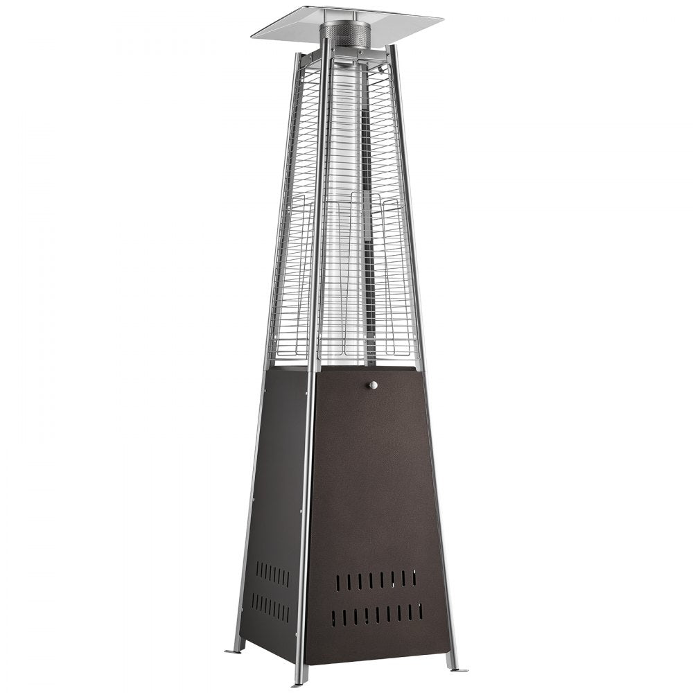 VEVOR 48000BTU Propane Patio Heater for Outdoor Use Portable with Wheels, for Party, Backyard, Home Garden, and Deck, Tip-Over Auto Shutoff, Stainless Steel Burner, Heats Up to 269 sq. ft., Bronze
