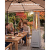 VEVOR 48000BTU Propane Patio Heater for Outdoor Use Portable with Wheels, for Party, Backyard, Home Garden, and Deck, Tip-Over Auto Shutoff, Stainless Steel Burner, Heats Up to 269 sq. ft., Silver