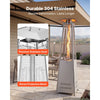 VEVOR 48000BTU Propane Patio Heater for Outdoor Use Portable with Wheels, for Party, Backyard, Home Garden, and Deck, Tip-Over Auto Shutoff, Stainless Steel Burner, Heats Up to 269 sq. ft., Silver