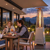 VEVOR 48000BTU Propane Patio Heater for Outdoor Use Portable with Wheels, for Party, Backyard, Home Garden, and Deck, Tip-Over Auto Shutoff, Stainless Steel Burner, Heats Up to 269 sq. ft., Silver