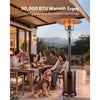 VEVOR 50000BTU Propane Patio Heater for Outdoor Use Portable with Wheels, for Party, Backyard, Home Garden, and Deck, Tip-Over Auto Shutoff, Stainless Steel Burner, Heats Up to 269 sq. ft., Bronze