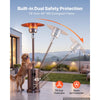 VEVOR 50000BTU Propane Patio Heater for Outdoor Use Portable with Wheels, for Party, Backyard, Home Garden, and Deck, Tip-Over Auto Shutoff, Stainless Steel Burner, Heats Up to 269 sq. ft., Bronze