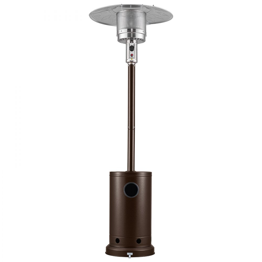 VEVOR 50000BTU Propane Patio Heater for Outdoor Use Portable with Wheels, for Party, Backyard, Home Garden, and Deck, Tip-Over Auto Shutoff, Stainless Steel Burner, Heats Up to 269 sq. ft., Bronze