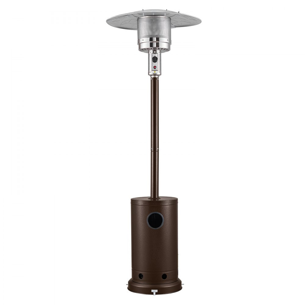 VEVOR 50000BTU Propane Patio Heater for Outdoor Use Portable with Wheels, for Party, Backyard, Home Garden, and Deck, Tip-Over Auto Shutoff, Stainless Steel Burner, Heats Up to 269 sq. ft., Bronze
