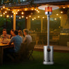 VEVOR Patio Heater for Outdoor Use, 50000BTU Propane Heater Tall Hammered With Round Table Design, Metal Burner and Wheels, Fixed Outdoor Patio Flame Heater for Patio, Party, Backyard, Garden, Silver