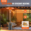 VEVOR Patio Heater for Outdoor Use, 50000BTU Propane Heater Tall Hammered With Round Table Design, Metal Burner and Wheels, Outdoor Patio Flame Heater for Patio, Party, Backyard, Garden, Silver Gray