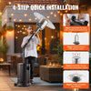 VEVOR Patio Heater for Outdoor Use, 50000BTU Propane Heater Tall Hammered With Round Table Design, Metal Burner and Wheels, Outdoor Patio Flame Heater for Patio, Party, Backyard, Garden, Silver Gray