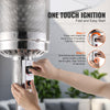 VEVOR Patio Heater for Outdoor Use, 50000BTU Propane Heater Tall Hammered With Round Table Design, Metal Burner and Wheels, Outdoor Patio Flame Heater for Patio, Party, Backyard, Garden, Silver Gray