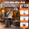 VEVOR Patio Heater for Outdoor Use, 50000BTU Propane Heater Tall Hammered With Round Table Design, Metal Burner and Wheels, Fixed Outdoor Patio Flame Heater for Patio, Party, Backyard, Garden, Bronze