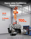 VEVOR 1100 lbs electric chain hoist in use (20 ft lift height)
