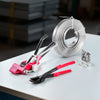 VEVOR Steel Banding Strapping Kit, Heavy Duty Banding Sealer Tool with 400 ft Binding Straps, 400 Metal Clasps, Manual Pallet Packaging Strapping Kit for Warehouse, Transportation, Industrial Bundling