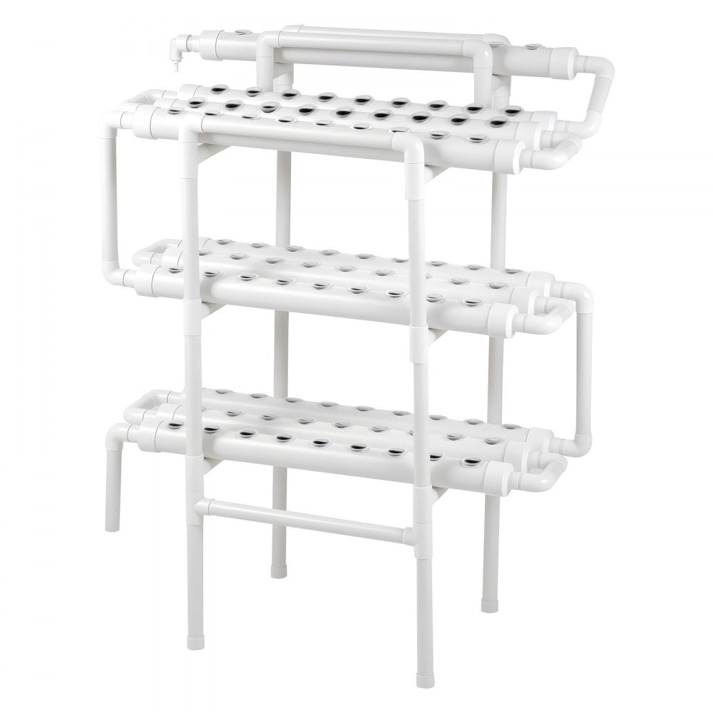 VEVOR Hydroponics Growing System Kit, 3-Tier 90 Sites UPVC Pipe Hydroponic Grow Kit with Timed Irrigation, Sun & Light Blocking Pipes, Indoor Home Garden Vegetable Planting Grow Kits for Fruit Herb