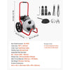 VEVOR Drain Cleaner Machine 75 FT x 3/8 Inch, Sewer Snake Auger Manual Feed on Wheels, Portable Drain Cleaning Machine with 6 Cutters & Air-activated Foot Switch for 2" to 4" Pipes
