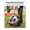 VEVOR Drain Cleaner Machine 75 FT x 3/8 Inch, Sewer Snake Auger Manual Feed on Wheels, Portable Drain Cleaning Machine with 6 Cutters & Air-activated Foot Switch for 2" to 4" Pipes