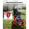 VEVOR Drain Cleaner Machine 75 FT x 1/2 Inch, Sewer Snake Auger on Wheels, Manual Feed Drain Cleaning Machine with Adjustable Drum Angle, 6 Cutters & Air-activated Foot Switch for 2" to 6" Pipes