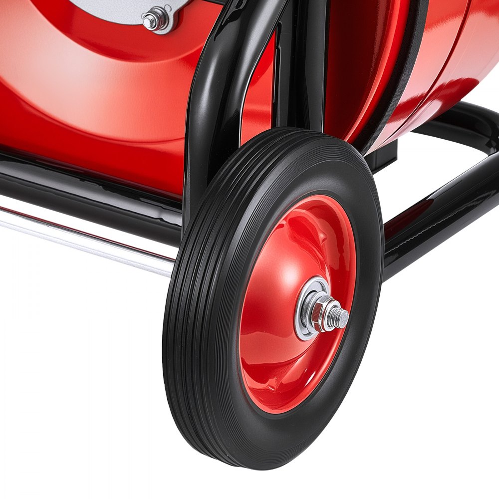 VEVOR Drain Cleaner Machine 100 FT x 3/4 Inch, Auto Feed Sewer Snake Auger, Portable Drain Cleaning Machine with Multi-Wheel Combination, 6 Cutters & Air-Activated Foot Switch for 4" to 8" Pipes